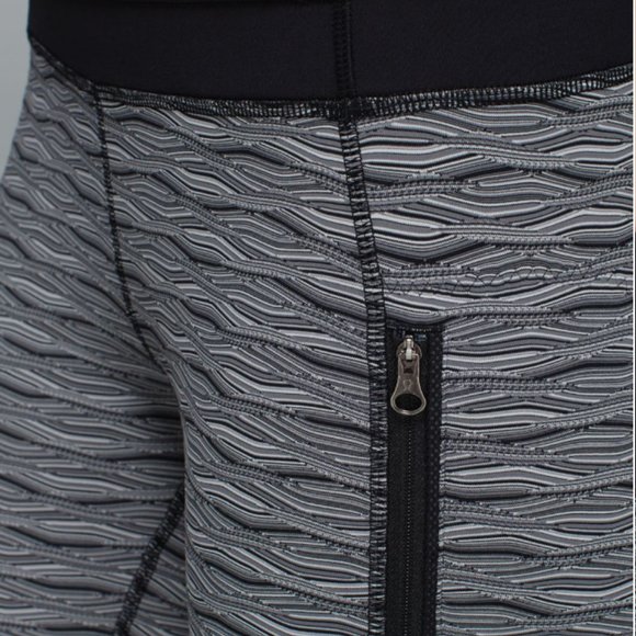 Lululemon Inspire Tight II Textured Wave Black Silver Spoon/Black 6 - Picture 6 of 16